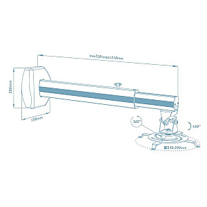 Кріплення для проектора Walfix PB-SF-2W
