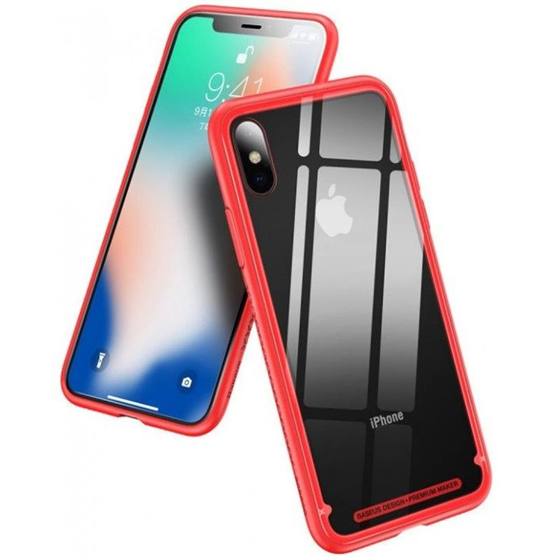 Чохол-накладка Baseus See-through Glass для Apple iPhone X Red (WIAPIPHX-YS09)