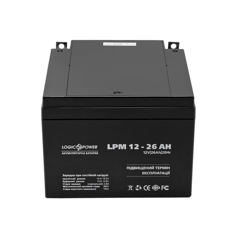 Акумуляторна батарея LogicPower LPM 12V 26AH (LPM 12 - 26 AH) AGM