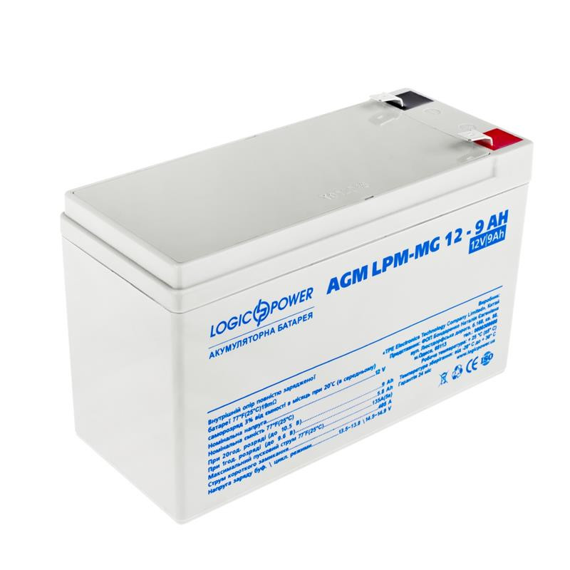 Акумуляторна батарея LogicPower 12V 9AH (LPM-MG 12 - 9 AH) AGM мультигель 
