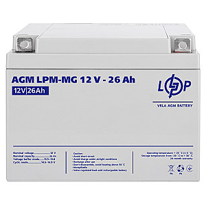 Акумуляторна батарея LogicPower LPM 12V 26AH (LPM-MG 12 - 26 AH) AGM мультигель